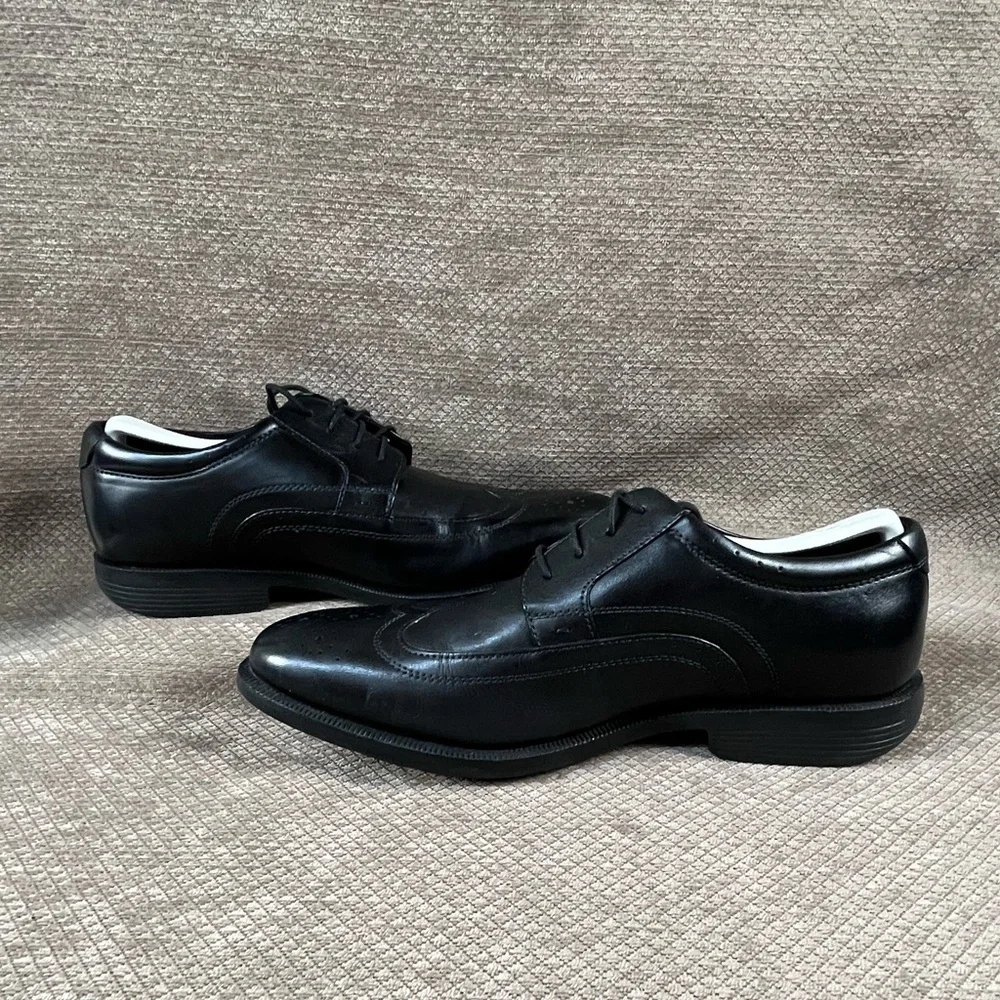 NUNN BUSH Men’s Black Wingtip Lace Up Leather Dress Shoes sz 9.5M LIKE NEW - Picture 6 of 16
